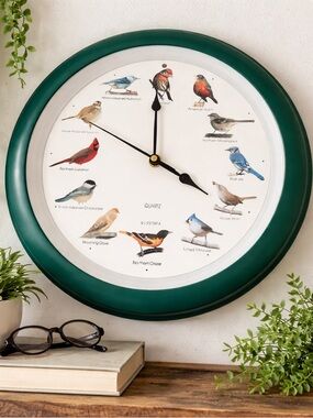 Bird Wall Clock Singing Nature Sound Cardinal Blue Jay Robin Vintage 1997